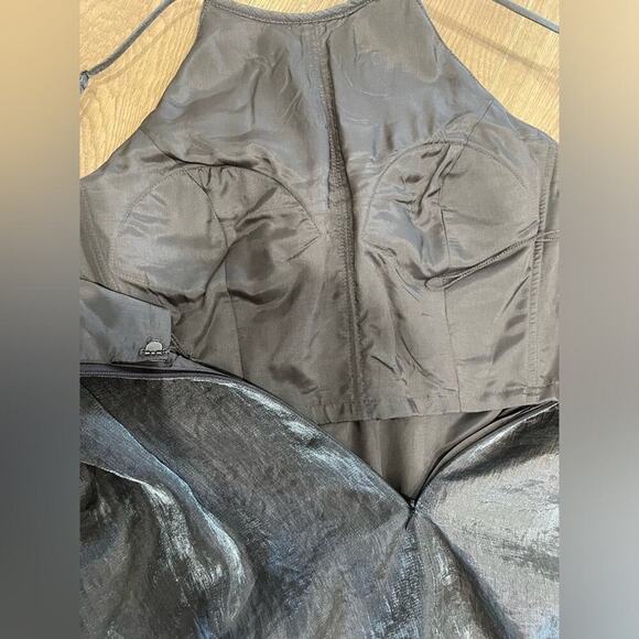 Adrianna Papell Brown Shiny Metallic Mini Dress- Size 10 - Picture 14 of 15